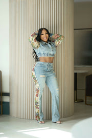 Floral Fusion Denim Set