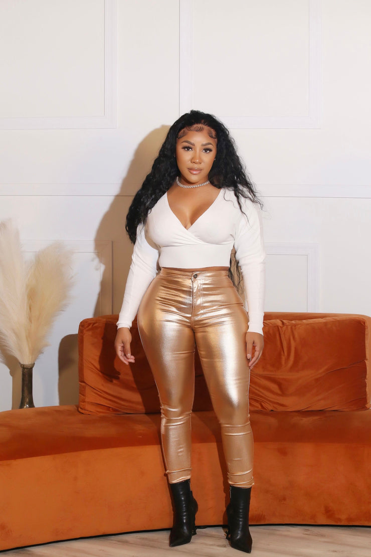 Paint It On Pants Gold