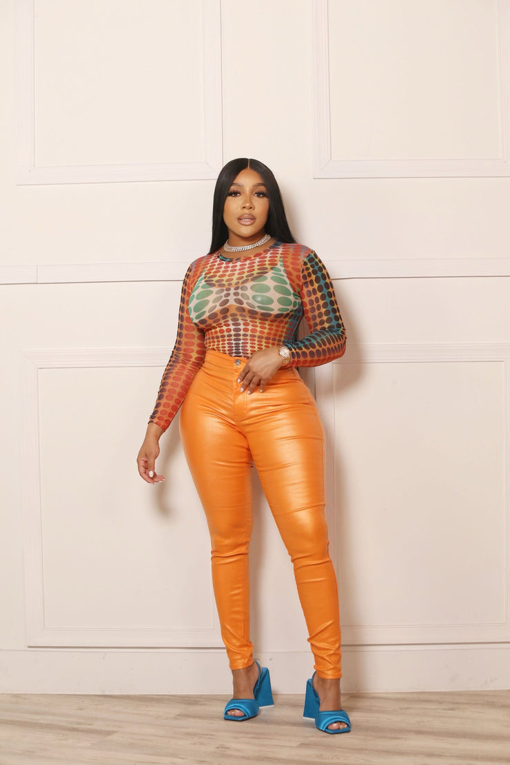 Orange Wax Pants